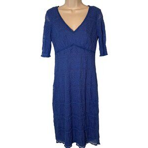 Chris‎ McLaughlin Womens Babydoll Lace Lined Dress Size 6 Blue Party Office Y2K
